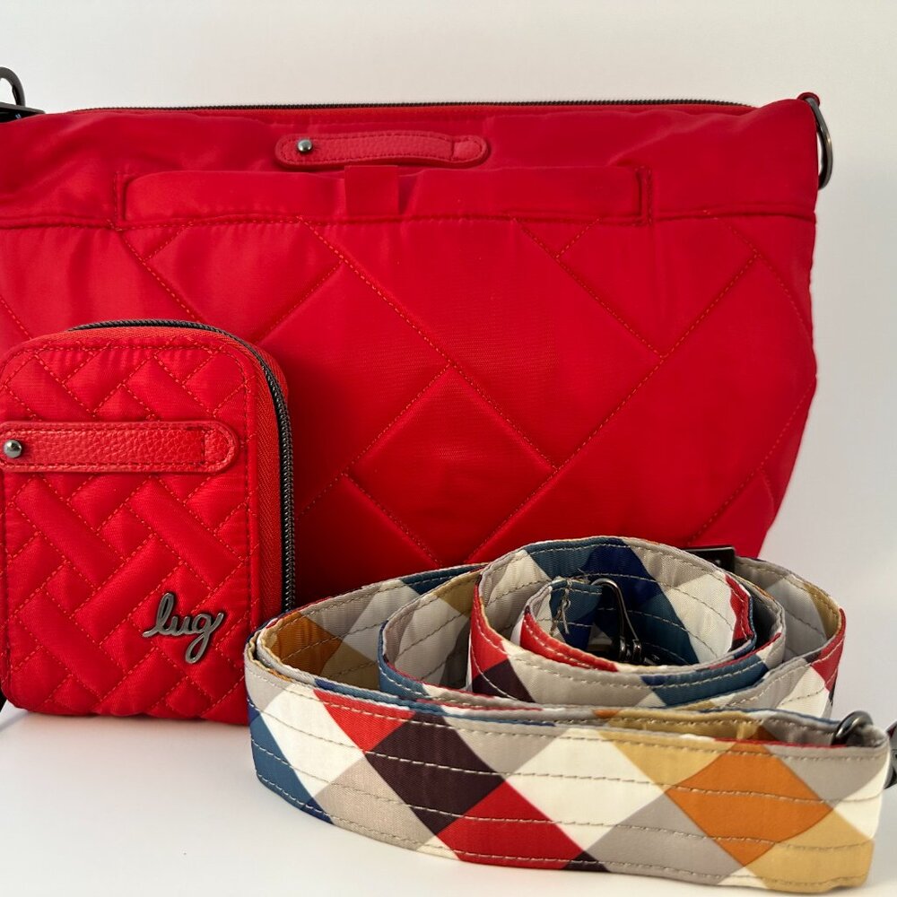 Lug Flare 2 Crossbody Bag & Flurry Accordion Wallet Set - Poppy Red